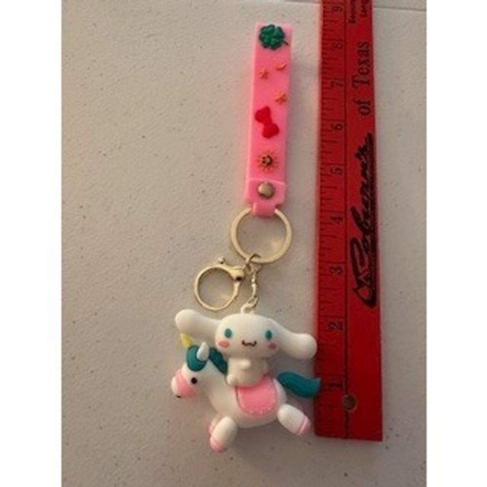 Sanrio Cinnamoroll Unicorn Keychain Pink Wristlet Strap Kawaii Bag Charm New